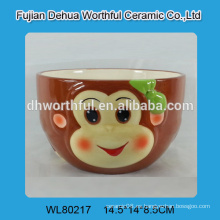 Tazón de cerámica multicolor en forma de mono para ventas directas de fábrica
